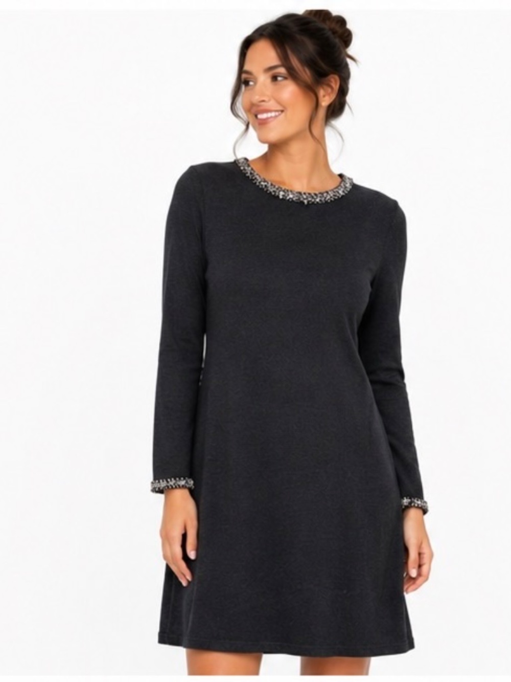 Newport News Black Embellished Shift Dress – Women's Small